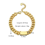 Personalized Stainless Steel Name Bracelet Adjustable Engraved Nameplate
