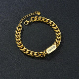 Personalized Stainless Steel Name Bracelet Adjustable Engraved Nameplate