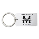 Personalized Wedding Name Keychain - Engraved Metal Key Chain