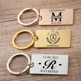 Personalized Wedding Name Keychain - Engraved Metal Key Chain