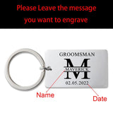 Personalized Wedding Name Keychain - Engraved Metal Key Chain