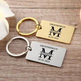 Personalized Wedding Name Keychain - Engraved Metal Key Chain