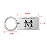 Personalized Wedding Name Keychain - Engraved Metal Key Chain