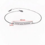 Custom Engraved ID Bar Bracelet for Her