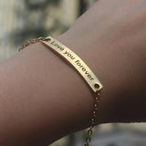 Custom Engraved ID Bar Bracelet for Her
