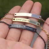 Custom Engraved ID Bar Bracelet for Her