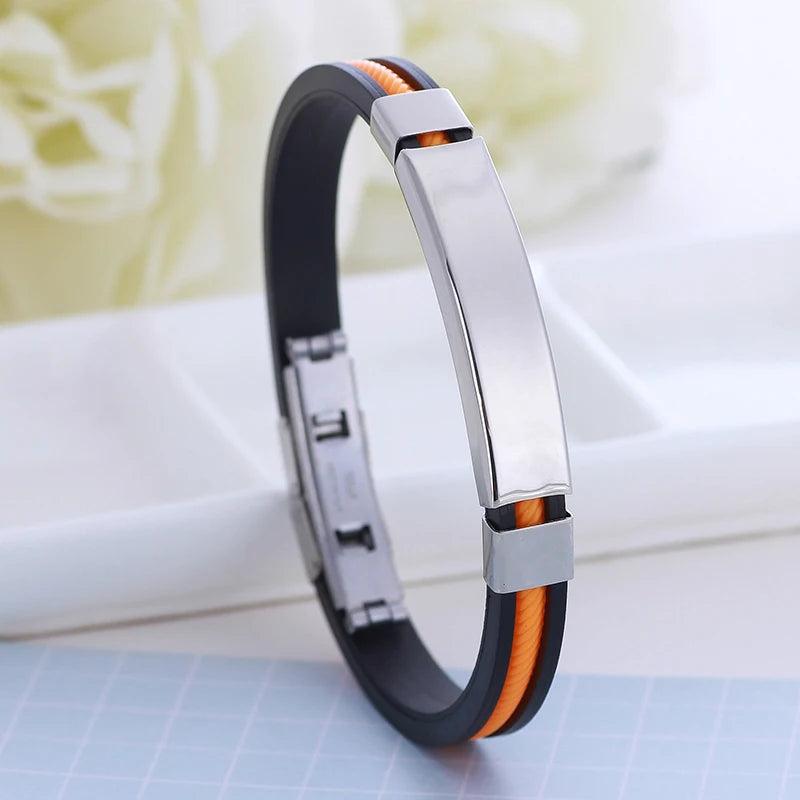 SHOUMAN Personalize Engraved Name Bracelets for Dad Son