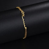 Goxijite Name Bracelets For Women Letter Nameplate Finger Bracelet