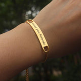 Personalized Baby Name Bar Bracelet Stainless Steel