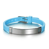 Baby Waterproof Silicone ID Phone Bracelet Stainless Kids Engrave