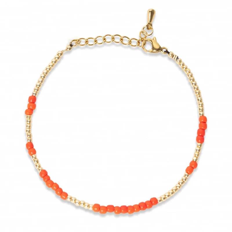 Bohemian Seed Bead Adjustable Bracelet with Freshwater Pearl - Colorful Bangle
