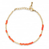Bohemian Seed Bead Adjustable Bracelet with Freshwater Pearl - Colorful Bangle