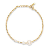 Bohemian Seed Bead Adjustable Bracelet with Freshwater Pearl - Colorful Bangle