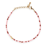 Bohemian Seed Bead Adjustable Bracelet with Freshwater Pearl - Colorful Bangle