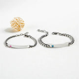 Silver Engrave Name Bracelet Stainless Steel Couple Bracelets Personalized Logo
