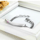 Silver Engrave Name Bracelet Stainless Steel Couple Bracelets Personalized Logo