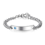 Silver Engrave Name Bracelet Stainless Steel Couple Bracelets Personalized Logo