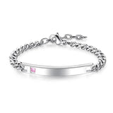 Silver Engrave Name Bracelet Stainless Steel Couple Bracelets Personalized Logo