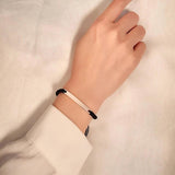 Engraved Stainless Steel ID Bangle Bracelet for Her