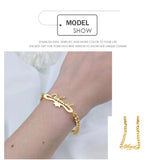 Personalised Letter Stainless Steel Name Bracelet for Women