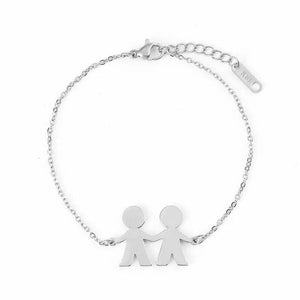 Family Bracelets 2 Kids Girl Boy Stainless Steel Personalise