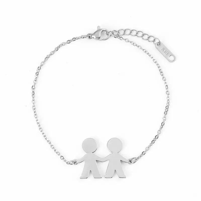 Family Bracelets 2 Kids Girl Boy Stainless Steel Personalise