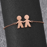 Family Bracelets 2 Kids Girl Boy Stainless Steel Personalise