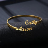 Personalized Name Bracelet Silver Bangles for Women