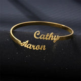 Personalized Name Bracelet Silver Bangles for Women