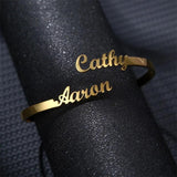 Personalized Name Bracelet Silver Bangles for Women