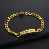Custom Engraved Stainless Steel ID Couple Bracelet