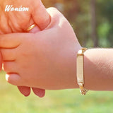 Custom Engraved Stainless Steel ID Couple Bracelet
