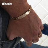 Custom Engraved Stainless Steel ID Couple Bracelet