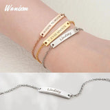 Custom Engraved Stainless Steel ID Couple Bracelet