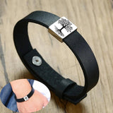 Customizable Men Women Tree of Life Leather Bracelet