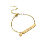 Personalized Engraving Heart Nameplate Bracelet Stainless Steel