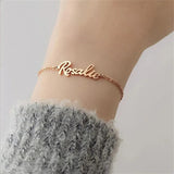 Personalized Name Bracelet for Women Engraved Handwriting Love Bangle Gift