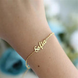 Personalized Name Bracelet for Women Engraved Handwriting Love Bangle Gift
