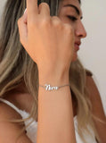 Personalized Name Bracelet for Women Engraved Handwriting Love Bangle Gift