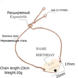 Engraved Photo Bracelet Personalized Date Name Logo Adjustable