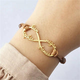 Personalized Infinity Name Bracelet for Women - Adjustable Rope Jewelry