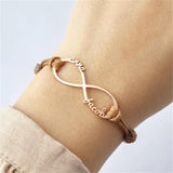 Personalized Infinity Name Bracelet for Women - Adjustable Rope Jewelry