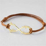 Personalized Infinity Name Bracelet for Women - Adjustable Rope Jewelry