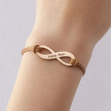 Personalized Infinity Name Bracelet for Women - Adjustable Rope Jewelry