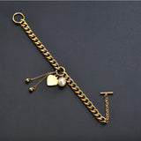 Stainless Steel Personalized Name Letter Engraved Heart Bracelet
