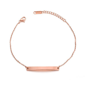 Personalised Stainless Steel Baguette Bracelet Women Jewelry