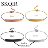 Personalised Stainless Steel Baguette Bracelet Women Jewelry