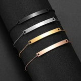Personalised Stainless Steel Baguette Bracelet Women Jewelry