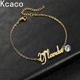 Birthstone Letter Bracelet - Personalized Women ID Name Bracelets
