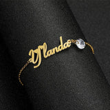 Birthstone Letter Bracelet - Personalized Women ID Name Bracelets